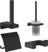 Набор Ершик Hansgrohe AddStoris 41752670 матовый черный + Держатель 41753670 матовый черный + Держатель 41756670 матовый черный + Крючок 41755670 двойной, матовый черный