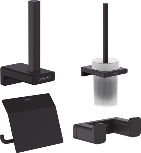 Набор Ершик Hansgrohe AddStoris 41752670 матовый черный + Держатель 41753670 матовый черный + Держатель 41756670 матовый черный + Крючок 41755670 двойной, матовый черный