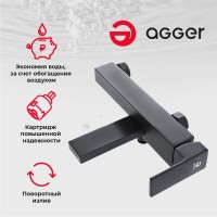 Смеситель для ванны с душем Agger Great Great A2810044 черный