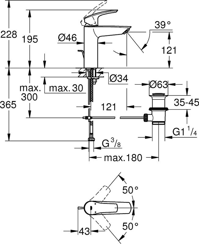 Смеситель для раковины Grohe Eurosmart 23322003