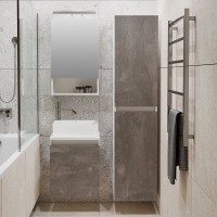 Мебель для ванной комнаты Runo Бари 40 железный камень, раковина Duo 40