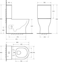 Унитаз-компакт напольный BelBagno Sfera-r BB2141CP-TOR безободковый, крышка BB870SC с микролифтом, бачок BB2141T