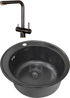 Комплект Мойка Zorg Light + Смеситель Inox SZR-7039 BR/GRAFIT бронза графит