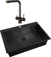 Комплект Мойка Zorg Light + Смеситель Inox SZR-7039 BR/GRAFIT бронза графит