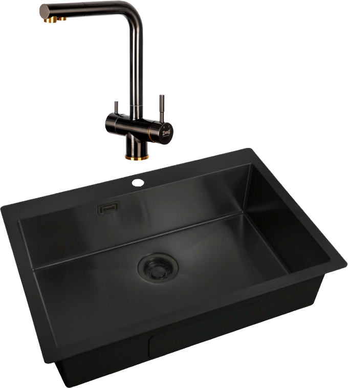 Комплект Мойка Zorg Light + Смеситель Inox SZR-7039 BR/GRAFIT бронза графит