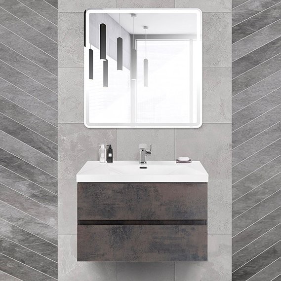 Мебель для ванной комнаты Cezares Molveno 46 80 ossido, с раковиной Cezares CZR-MIL-80-LVB