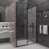 Душевая дверь в нишу Veconi Vianno VN-73B 120 см, профиль черный