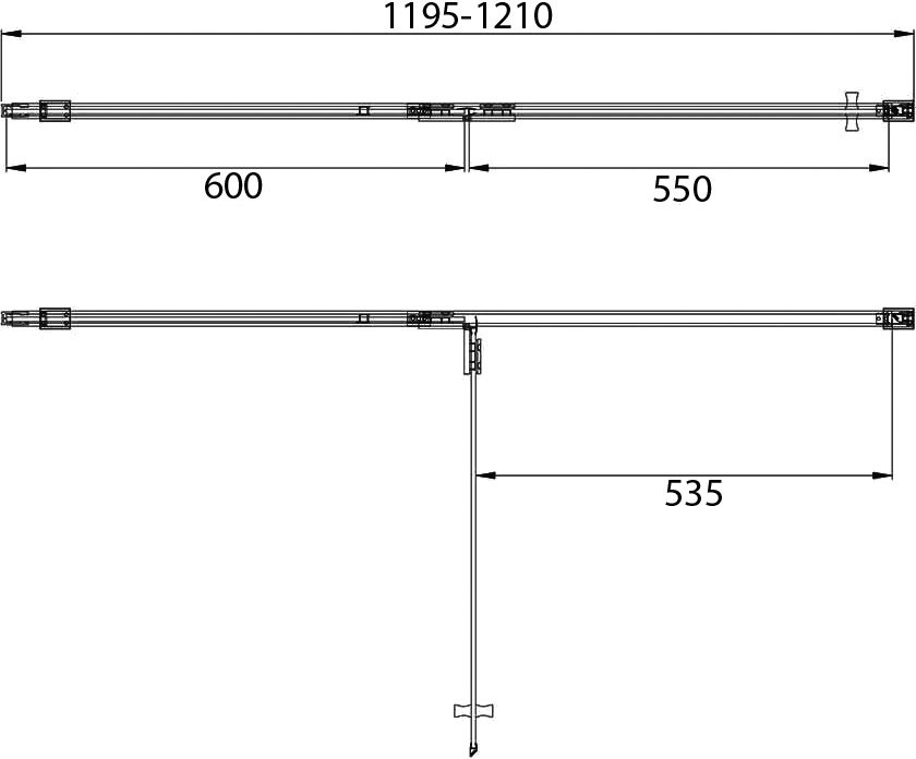 Душевая дверь в нишу Veconi Vianno VN-73B 120 см, профиль черный