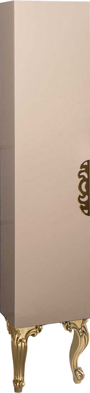 Шкаф пенал для ванной Armadi Art NeoArt капучино с ручкой Ajur золото, с ножками