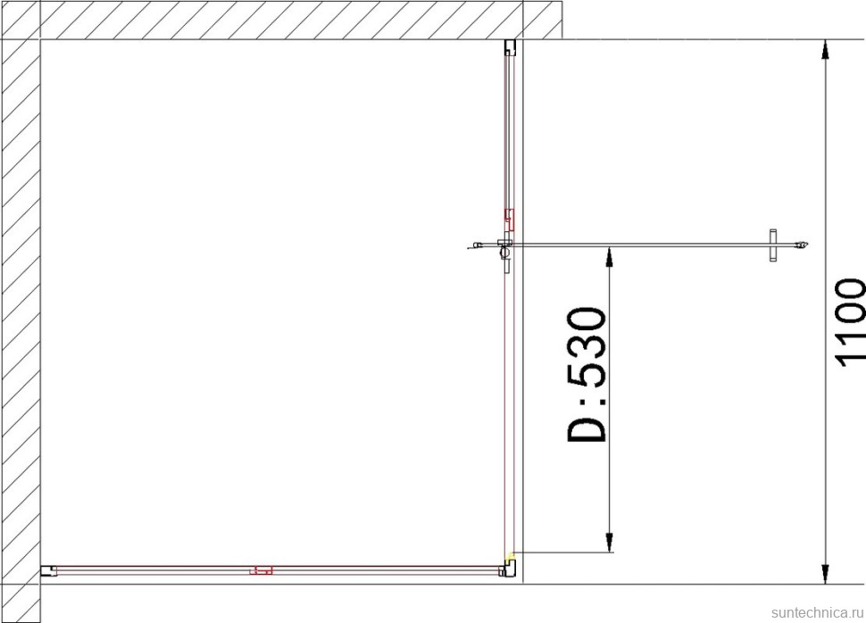 Душевая дверь в нишу Niagara Nova NG-83-11AB 110 см, черная