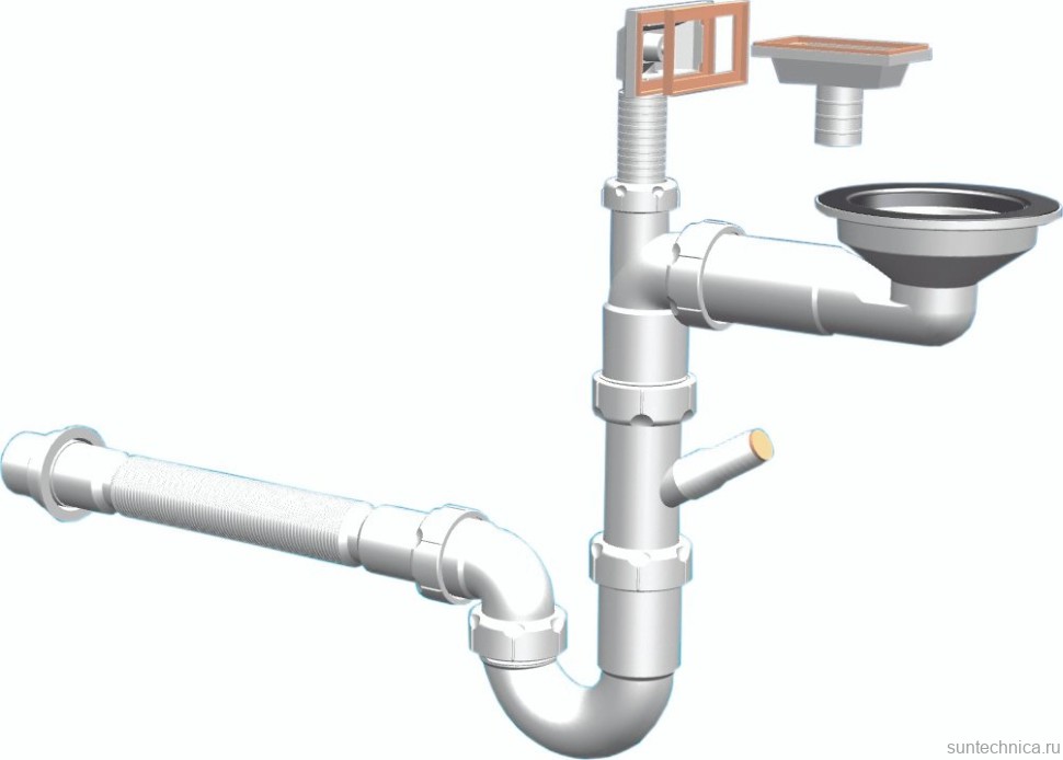 Комплект Мойка Florentina Комби 860 песочная + Смеситель Ода FL песочный + Измельчитель Bort Titan 4000 Control