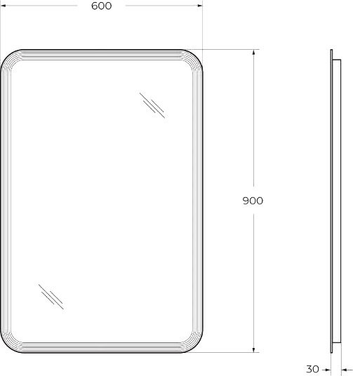 Зеркало Cezares 60х90, с LED-подсветкой