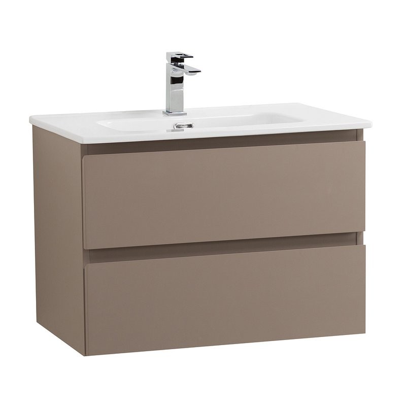 Тумба с раковиной BelBagno Kraft 70 подвесная, матовая бежевая, раковина bb700etl