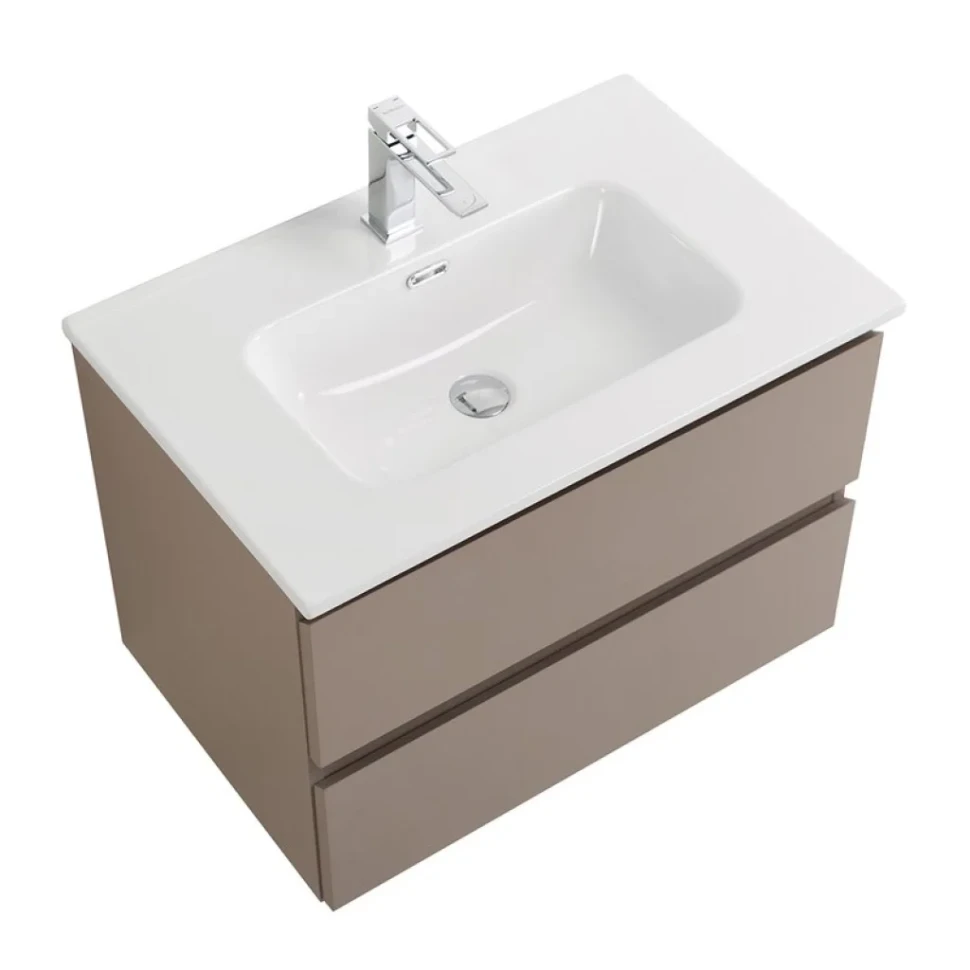 Тумба с раковиной BelBagno Kraft 70 подвесная, матовая бежевая, раковина bb700etl