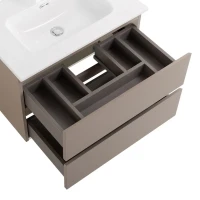 Тумба с раковиной BelBagno Kraft 70 подвесная, матовая бежевая, раковина bb700etl
