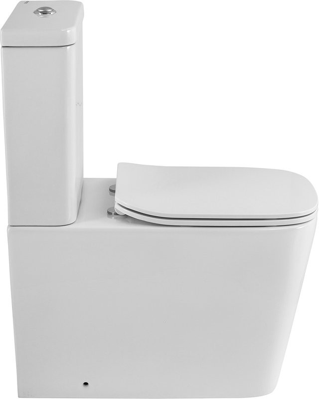 Унитаз-компакт напольный BelBagno Albano BB120CPR безободковый, крышка BB903SC с микролифтом, бачок BB120T