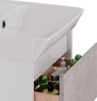 Тумба под раковину Lemark Combi 60 бетон, белая глянцевая