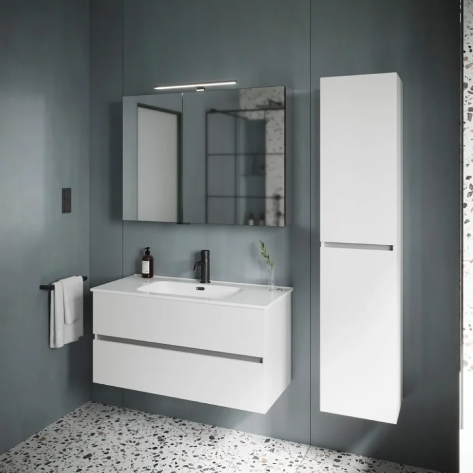 Мебель для ванной комнаты Sancos Urban 100 см белый глянец