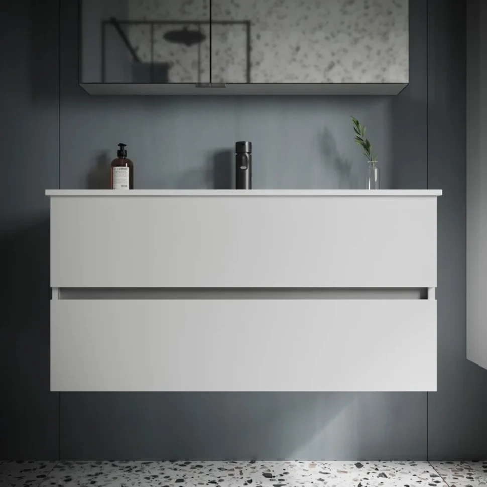 Мебель для ванной комнаты Sancos Urban 100 см белый глянец