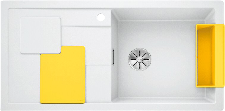 Мойка кухонная Blanco Sity XL 6 S белая, аксессуары лимон