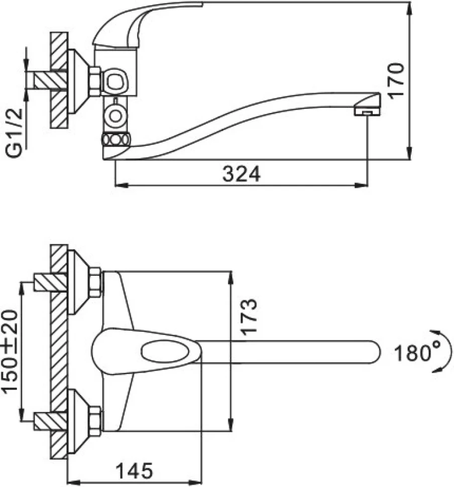 Смеситель с длинным изливом для ванны Frap H02 F2102-B