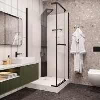 Душевая кабина Ceruttispa Mimi MiMi90B 90x90, профиль черный