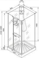 Душевая кабина Ceruttispa Mimi MiMi90B 90x90, профиль черный