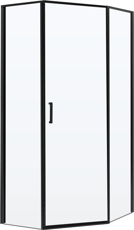 Душевой уголок BelBagno Uno 195 P 1 90 C Nero профиль черный, стекло прозрачное
