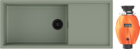 Комплект Мойка Omoikiri Sintesi 116-WG wind green + Измельчитель Nagare 500