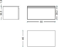 Мебель для ванной комнаты Armadi Art Flat 140 подвесная, dark oak, 2 тумбы 60 и 80