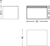 Мебель для ванной комнаты Armadi Art Flat 140 подвесная, dark oak, 2 тумбы 60 и 80
