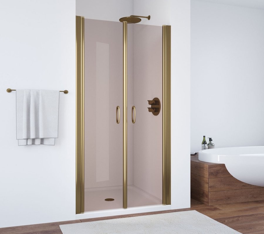 Душевая дверь в нишу Vegas Glass E2P 85 05 05 профиль бронза, стекло бронза