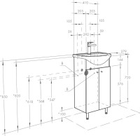 Мебель для ванной комнаты AQUATON Мира Н 45