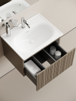 Мебель для ванной комнаты Sancos Code 60 подвесная, серо-бежевая