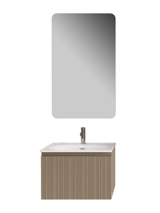 Мебель для ванной комнаты Sancos Code 60 подвесная, серо-бежевая