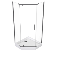 Душевой уголок Triton Дека -Графит 100х100х207, с поддоном, профиль вороненая сталь, стекло прозрачное