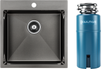 Комплект Мойка Paulmark Kroner PM215151-GM вороненая сталь + Измельчитель Intenso