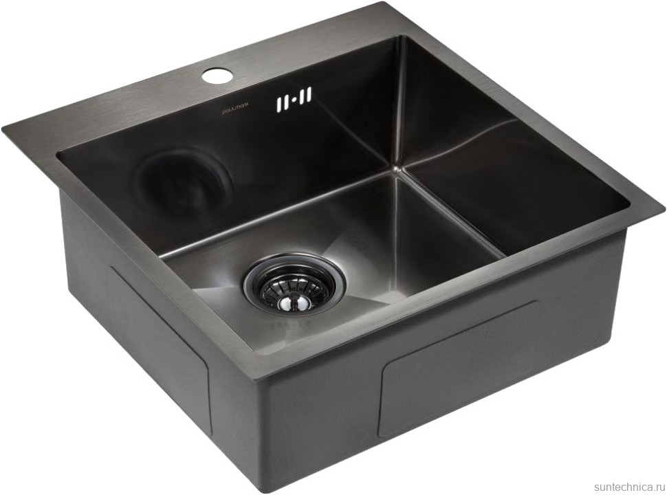 Комплект Мойка Paulmark Kroner PM215151-GM вороненая сталь + Измельчитель Intenso