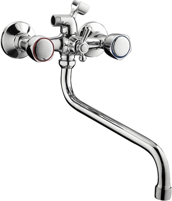 Смеситель с длинным изливом для ванны Fashun A2209 хром