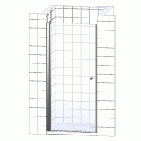 Душевая дверь в нишу Vegas Glass EP Novo h2000 90 02М 01 профиль черный матовый, стекло прозрачное