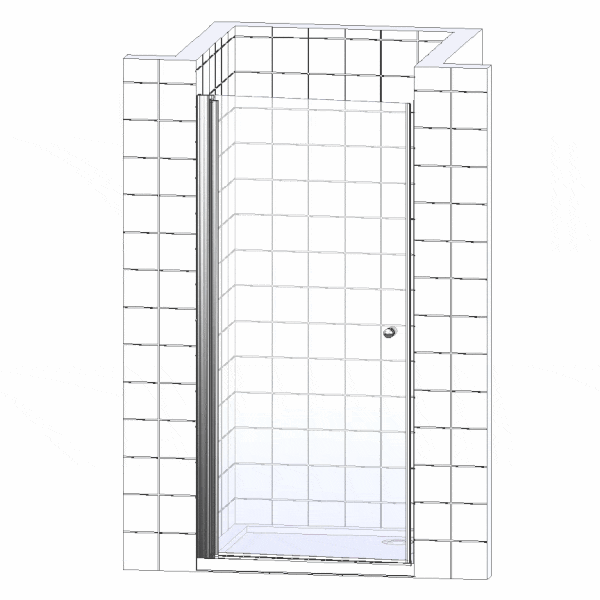 Душевая дверь в нишу Vegas Glass EP Novo h2000 90 02М 01 профиль черный матовый, стекло прозрачное