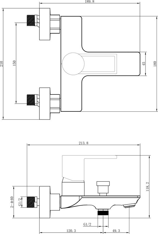 Смеситель для ванны с душем beWash Element BVMM0BT700 хром