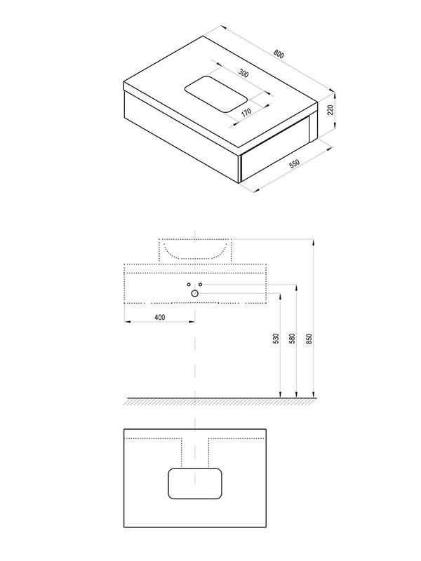 Тумба под раковину со столешницей Ravak Formy SD 80 орех