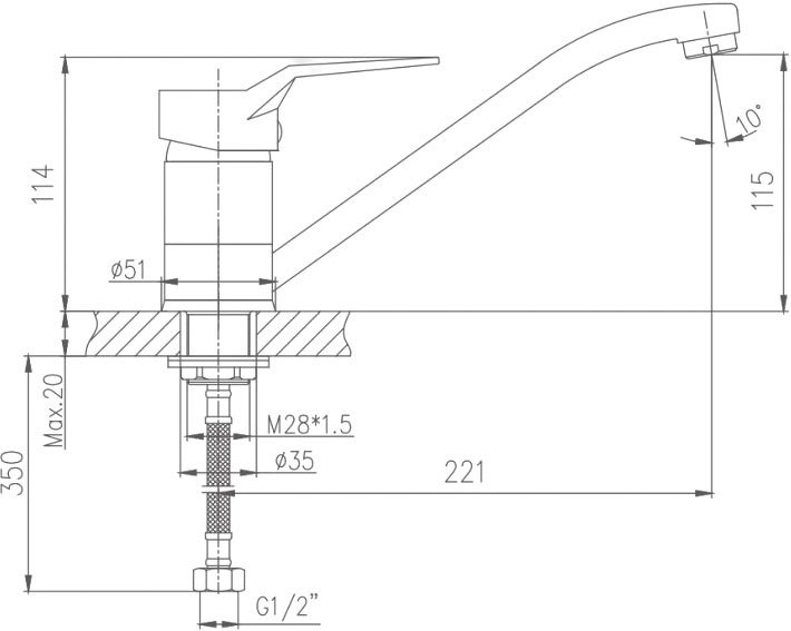 Смеситель для кухни Haiba HB63 HB4963