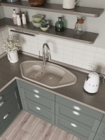 Мойка кухонная Domaci Болонья М-23-003 бежевая Мойка кухонная Domaci Болонья М-23-003 бежевая