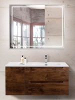 Тумба с раковиной BelBagno Etna R, 100 2 ящика, дверца, rovere moro