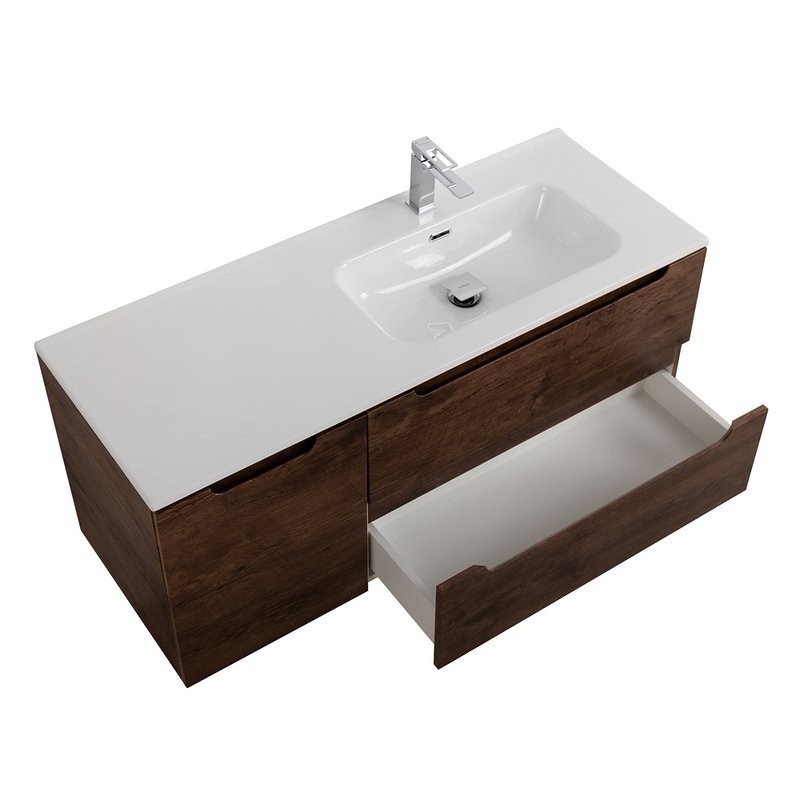 Тумба с раковиной BelBagno Etna R, 100 2 ящика, дверца, rovere moro