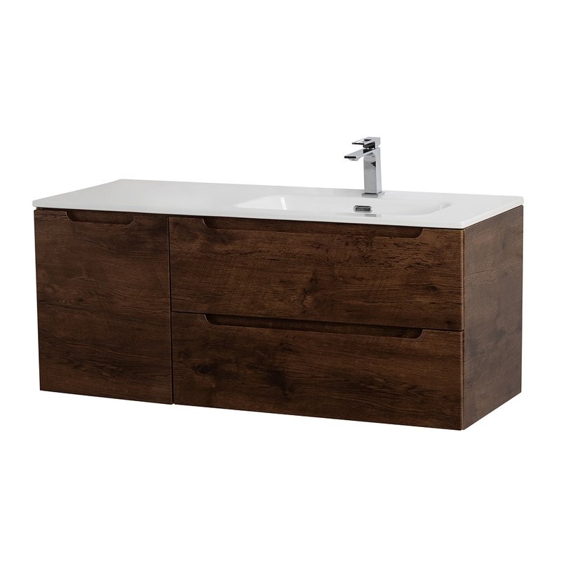 Тумба с раковиной BelBagno Etna R, 100 2 ящика, дверца, rovere moro