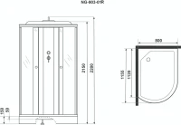 Душевая кабина Niagara NG-903-01 R 120х80х220 правая, с сиденьем