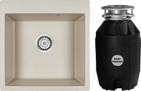 Комплект Мойка Paulmark Kante 50 PM105152-BE бежевый + Измельчитель Bone Crusher BC 810-AS